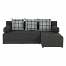 Sarokgarnitúra készlet, szürke melír / mintázott, jobb, MEXX