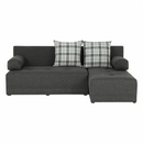 Sarokgarnitúra készlet, szürke melír / mintázott, jobb, MEXX