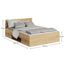 Ágykeret, 140x200, sonoma tölgyfa, MICHIGAN NEW