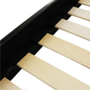 Ágy ágyráccsal, 160x200, fekete textilbőr, MIKEL