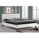 Ágy ágyráccsal, 160x200, fehér textilbőr, MIKEL