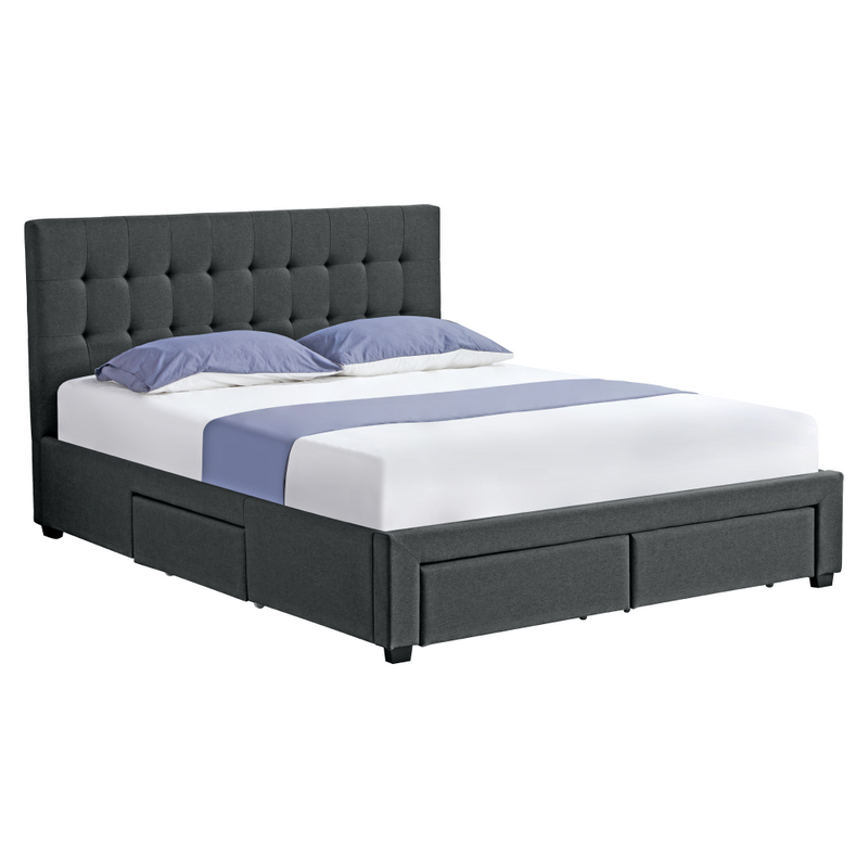 Ágy ráccsal, 180x200, szürke, MILARA