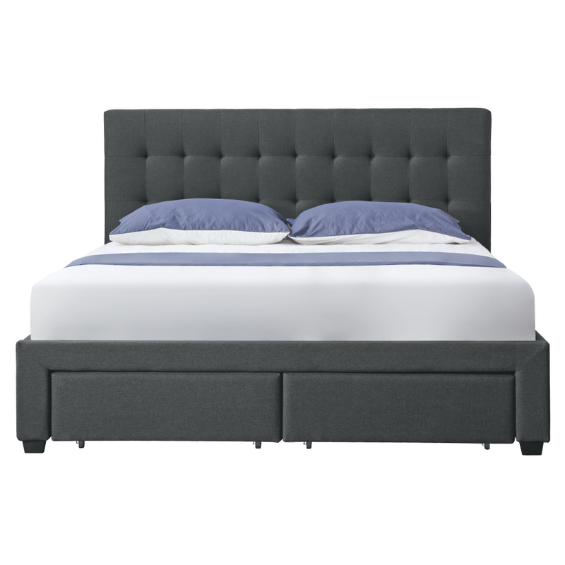 Ágy ráccsal, 180x200, szürke, MILARA