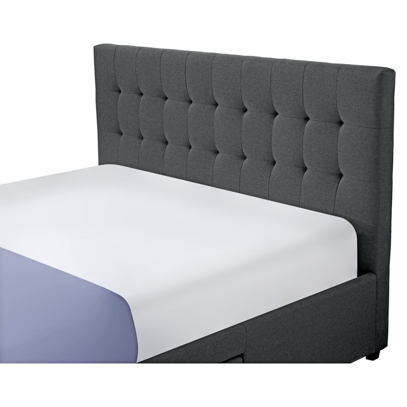 Ágy ráccsal, 180x200, szürke, MILARA