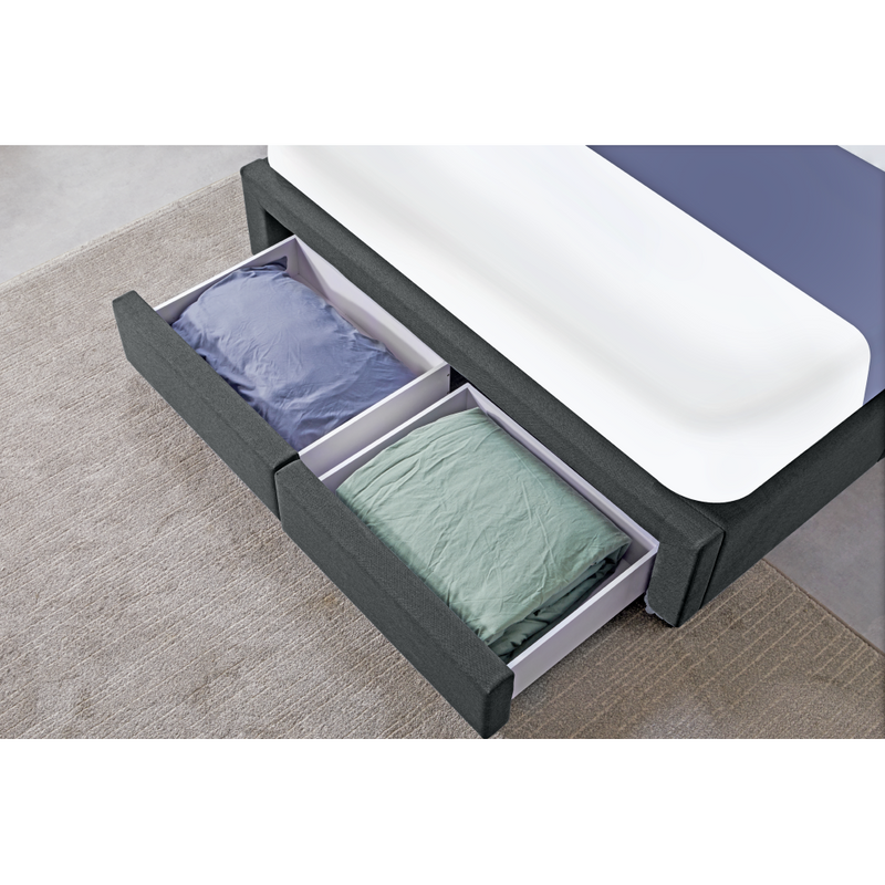 Ágy ráccsal, 180x200, szürke, MILARA