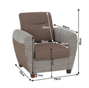 Fotel, barna/ sötétbézs, MILO