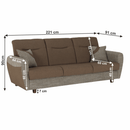 3-ülés ágyfunkcióval, barna, MILO 3-Ülés