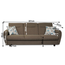 háromszemélyes kanapé, nyitható, barna Savana/minta, MILO