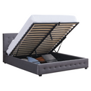 Ágy tárhellyel, 160x200, szürke, MINDY