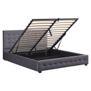 Ágy tárhellyel, 160x200, szürke, MINDY