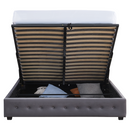 Ágy tárhellyel, 180x200, szürke, MINDY