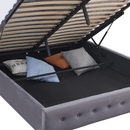 Ágy tárhellyel, 160x200, szürke, MINDY