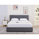 Ágy tárhellyel, 160x200, szürke, MINDY
