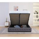 Ágy tárhellyel, 160x200, szürke, MINDY