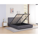 Ágy tárhellyel, 160x200, szürke, MINDY