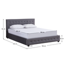 Ágy tárhellyel, 180x200, szürke, MINDY