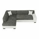 Ülőgarnitúra, fehér/szürke melír, balos, MINERVA