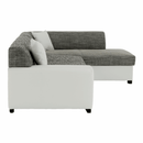 Ülőgarnitúra, fehér/szürke melír, balos, MINERVA