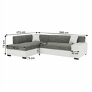 Ülőgarnitúra, fehér/szürke melír, balos, MINERVA