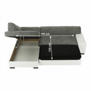 Ülőgarnitúra, fehér/szürke melír, balos, MINERVA