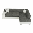 Ülőgarnitúra, fehér/szürke melír, jobbos, MINERVA