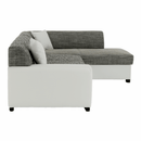 Ülőgarnitúra, fehér/szürke melír, jobbos, MINERVA