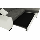 Ülőgarnitúra, fehér/szürke melír, jobbos, MINERVA