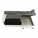 Ülőgarnitúra, fehér/szürke melír, jobbos, MINERVA