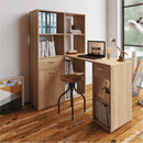 PC asztal könyvespolccal, tölgy sonoma, MINESON