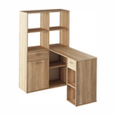 PC asztal könyvespolccal, tölgy sonoma, MINESON