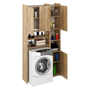 Szekrény mosógép fölé polcokkal, artisan tölgy, MIRALI