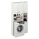 Szekrény mosógép fölé polcokkal, fehér, MIRALI