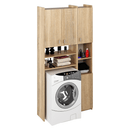 Szekrény mosógép fölé polcokkal, sonoma tölgy, MIRALI