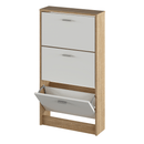 Cipősszekrény, 3 soros, sonoma tölgy/fehér, MOBI 13