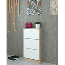 Cipősszekrény, 3 soros, sonoma tölgy/fehér, MOBI 13