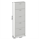 Cipősszekrény, 5 soros, fehér, MOBI 15