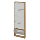 Cipősszekrény, 5 soros, sonoma tölgy/fehér, MOBI 15