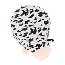 Puff kistehén alakban, Velvet anyag fehér/fekete/natúr, MOLLY