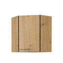 Felső szekrény, matt fekete/artisan tölgy, MONRO 60/60 GN-72 1F