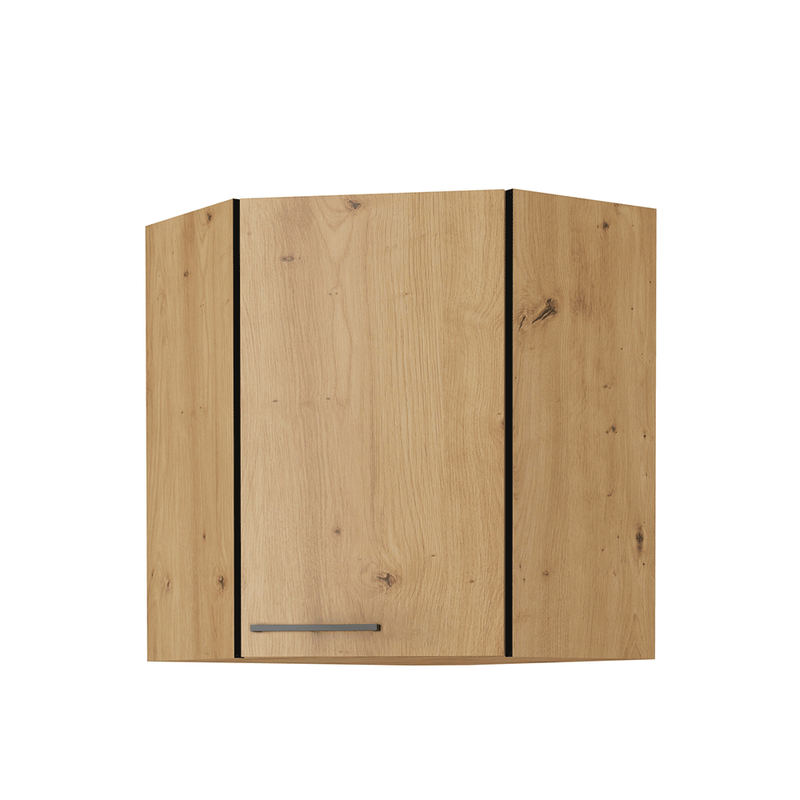 Felső szekrény, matt fekete/artisan tölgy, MONRO 60/60 GN-72 1F