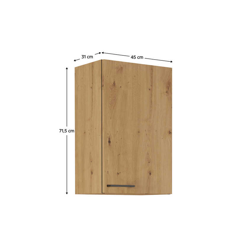 Felső szekrény, artisan tölgy, MONRO 45 G-72 1F
