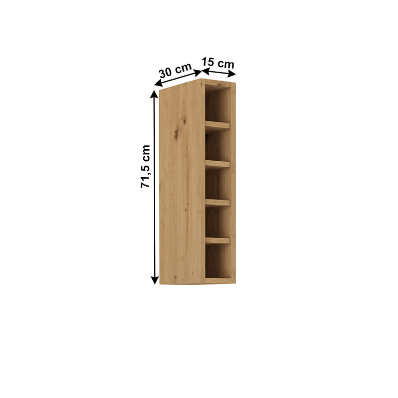 Felső nyitott szekrény, artisan tölgy, MONRO 15 G-72 OTW