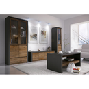 Komód, smooth szürke/tölgy lefkas sötét, MONTANA K3S NEW