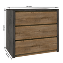 Komód, smooth szürke/tölgy lefkas sötét, MONTANA K3S NEW