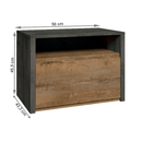 Éjjeliszekrény, tölgy lefkas sötét/smooth szürke, MONTANA SN