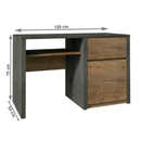 PC asztal, tölgy lefkas sötét/smooth szürke, MONTANA B1