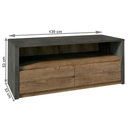 RTV asztal 130, tölgy lefkas/smooth szürke, MONTANA