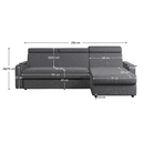 Sarok ülőgarnitúra, szürke, jobbos, MORA ROH