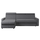 Sarok ülőgarnitúra, szürke, balos, MORA ROH