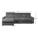 Sarok ülőgarnitúra, szürke, balos, MORA ROH